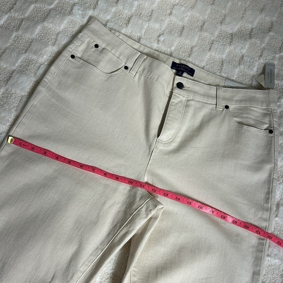 Talbots Womens High Waisted Flattering Ankle Crop Jeans Size 16 Cream Plus size - Picture 7 of 11